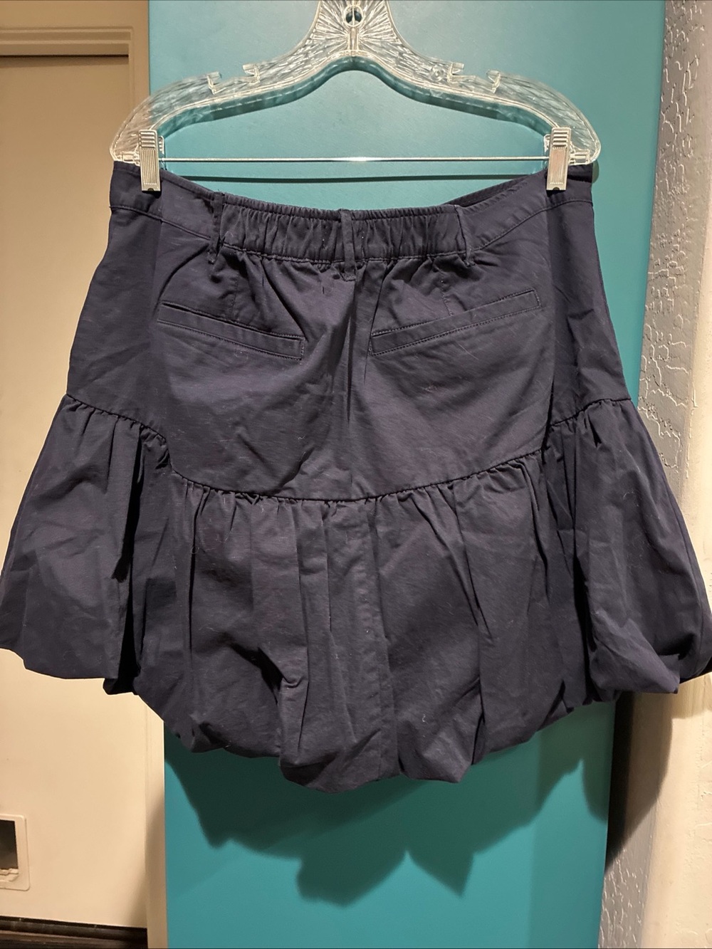 Free Assembly Pleated Navy Circle Skirt with Button Waist XXL NWT - Picture 6 of 7